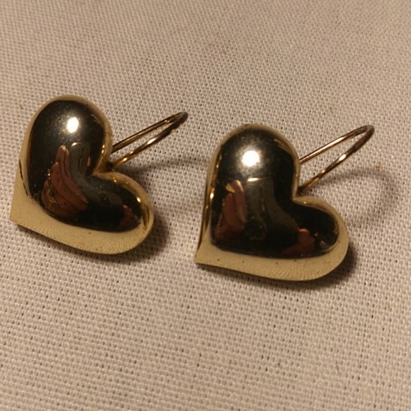 Heart Wire Earrings Silver & Gold Tone Set of Two - Picture 3 of 4